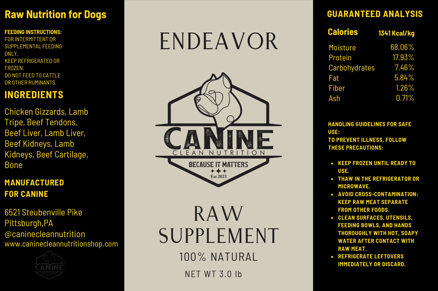 Endeavor Raw Nutritional Supplement (1/2 Case)